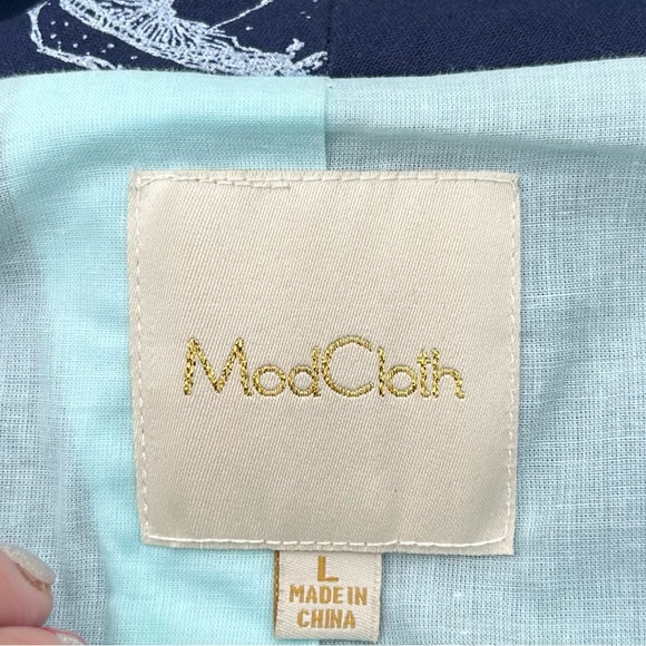 Sz-L-ModCloth umbrella blazer with mint/Tiffany blue cuffs-shoulder pads removed - Picture 8 of 9